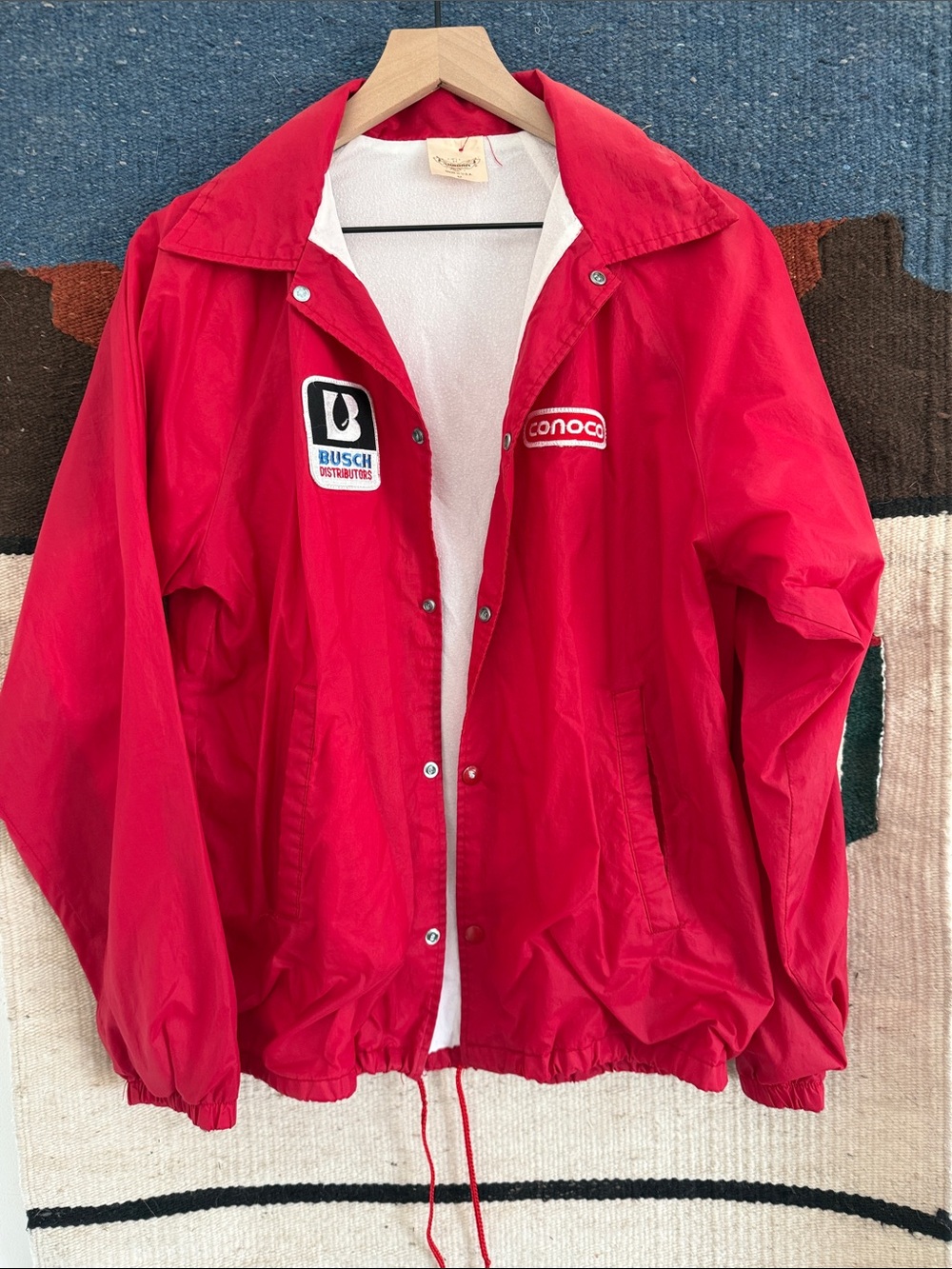 Vintage Conoco Busch Red Windbreaker Jacket